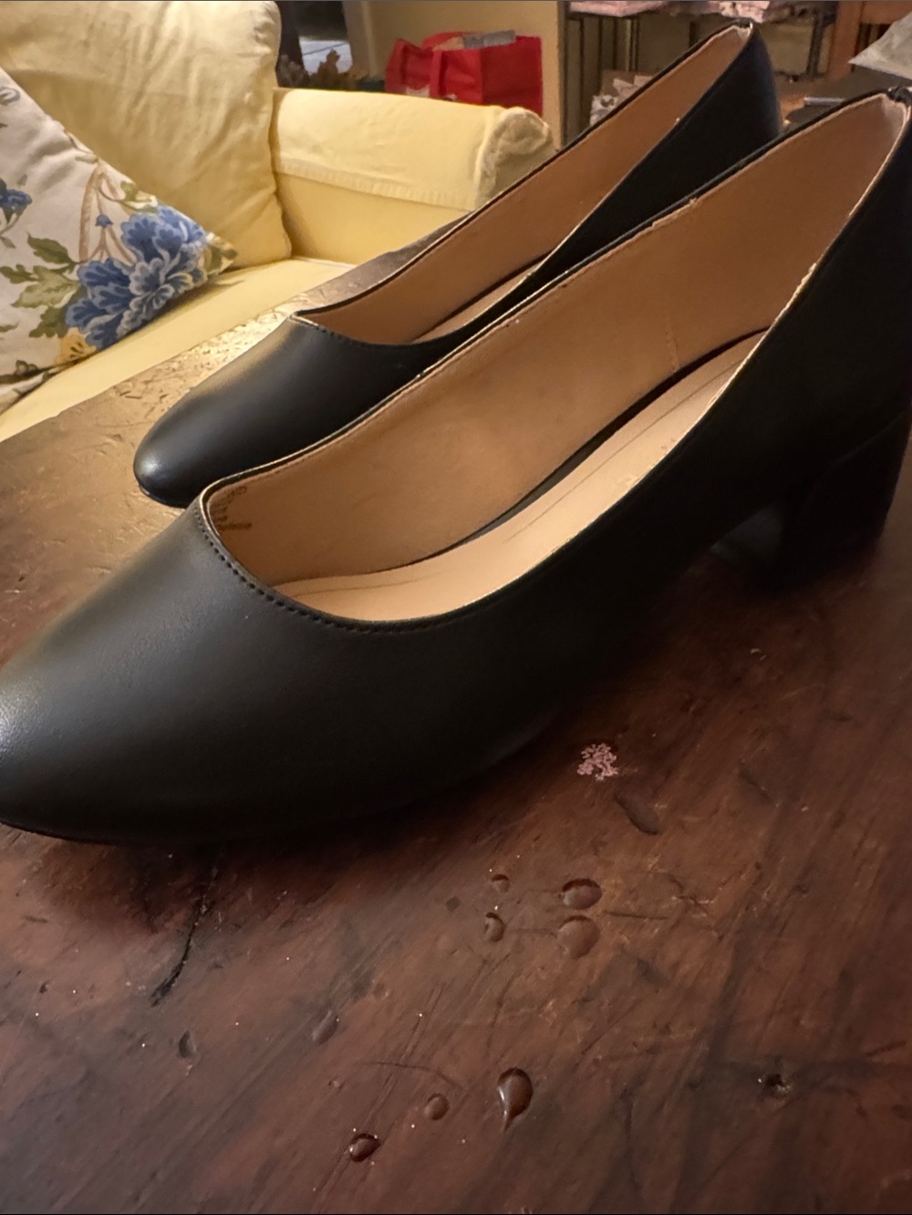 Journee Collection Black Low Block Heel Pumps